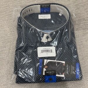 INFINITY Men's Blue Patterned Shirt